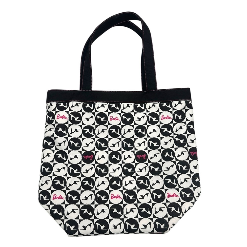 Barbie Women’s Tote Bag  Black & White Checkered Heels Design
